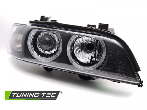 Přední světla angel eyes BMW E39 D2S xenon 00-03 černá