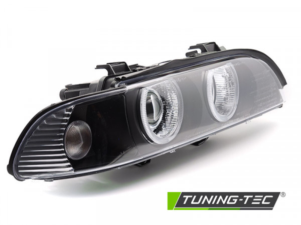 Přední světla angel eyes BMW E39 D2S xenon 00-03 černá