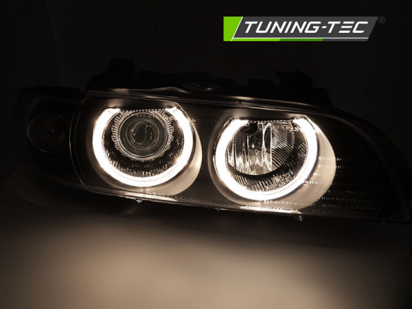 Přední světla angel eyes BMW E39 D2S xenon 00-03 černá