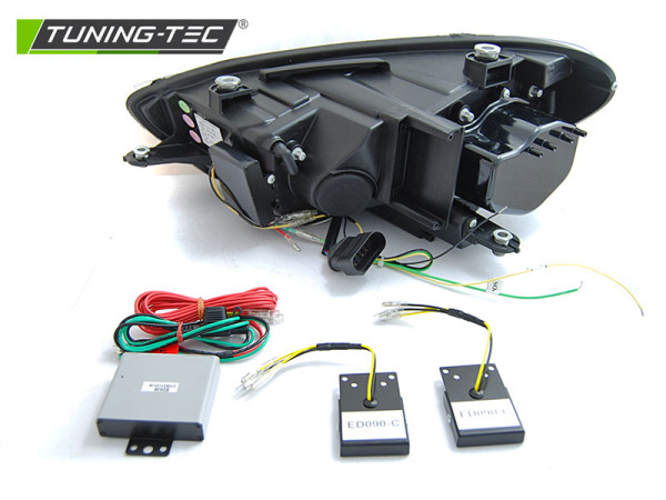 Přední světla s LED denními světly, LED dynamickým blinkrem VW Scirocco 08-14 černá