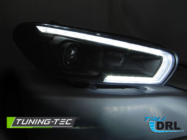 Přední světla s LED denními světly, LED dynamickým blinkrem VW Scirocco 08-14 xenon černá