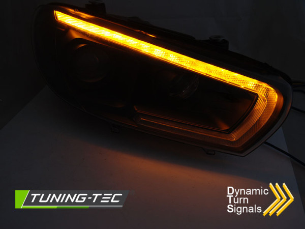 Přední světla s LED denními světly, LED dynamickým blinkrem VW Scirocco 08-14 xenon černá