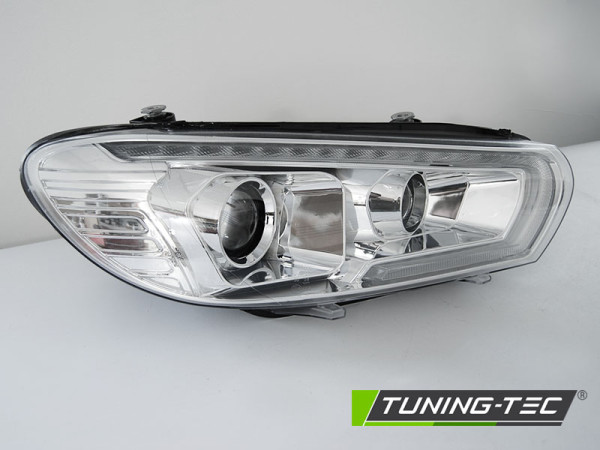 Přední světla s LED denními světly, LED dynamickým blinkrem VW Scirocco 14-17 chromová