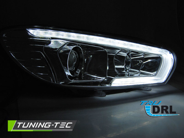 Přední světla s LED denními světly, LED dynamickým blinkrem VW Scirocco 14-17 chromová