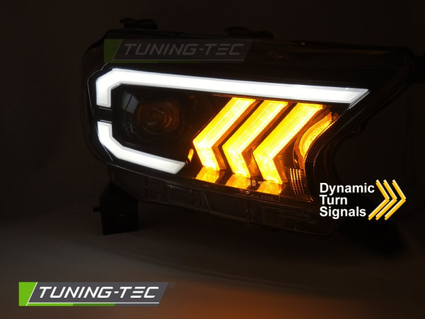 Přední světla s LED pro FORD RANGER V 2016-2022 černá