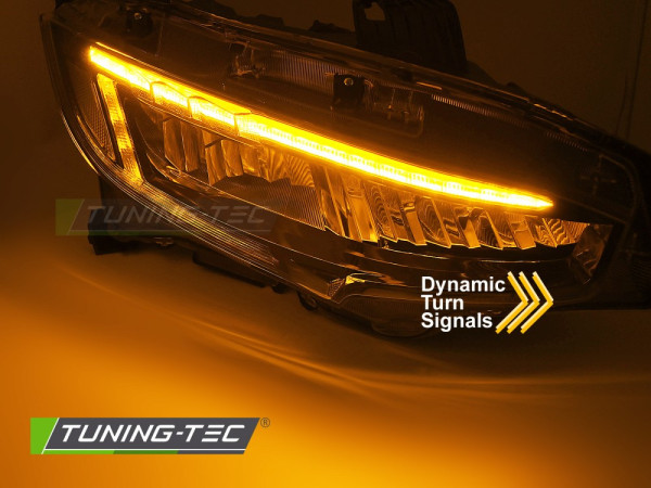 Přední světla LED pro HONDA CIVIC X 2016-2021 černá
