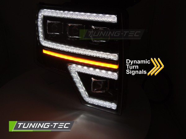 Přední světla s LED pro Ford F150 MK12 2008-2014 černá