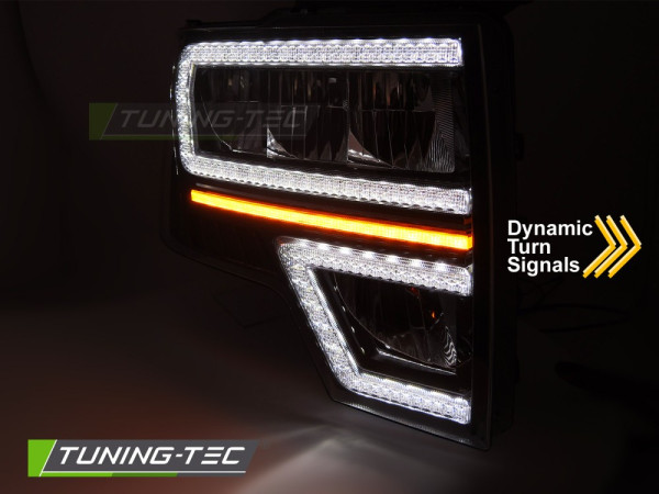 Přední světla s LED pro Ford F150 MK12 2008-2014 černá