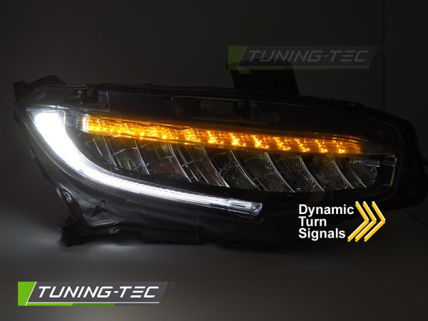 Přední světla LED pro HONDA CIVIC X 2016-2021 černá