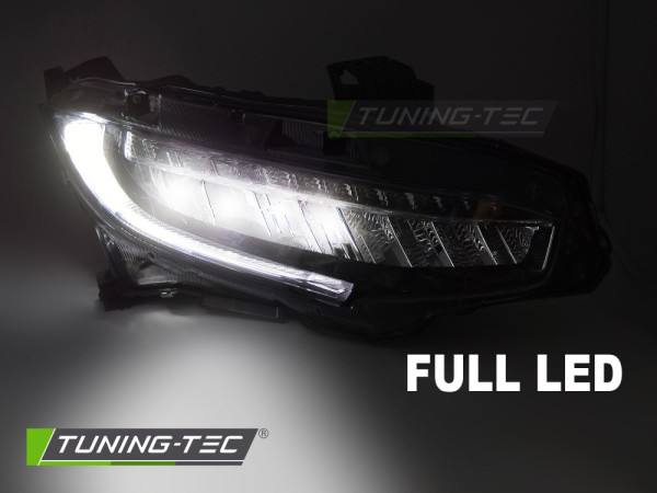 Přední světla LED pro HONDA CIVIC X 2016-2021 černá