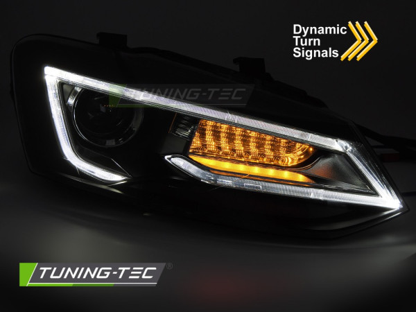 Přední světla s LED pro VW Polo V 2009-2017 černá
