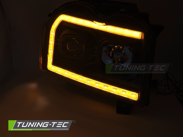 Přední světla s LED pro JEEP GRAND CHEROKEE 2005-2008 černé