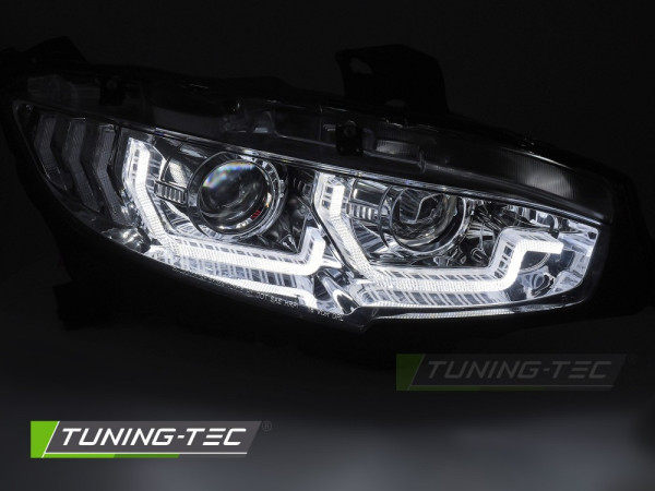 Přední světla s LED pro HONDA CIVIC X 2016-2021 chromová