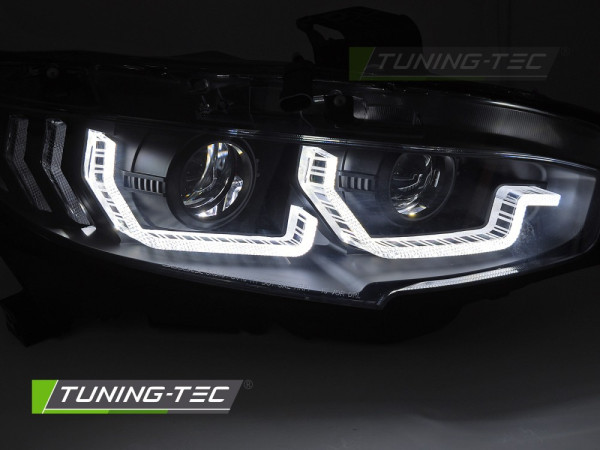 Přední světla s LED pro HONDA CIVIC X 2016-2021 černá