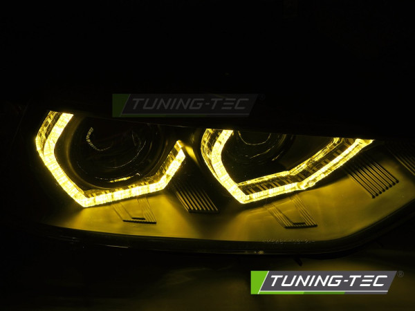 Přední světla s yellow LED pro BMW F30/F31 11-15 chromová
