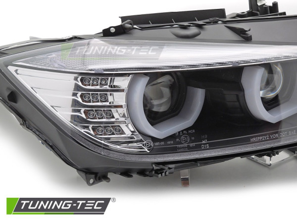 Přední světla s U-TYPE LED pro BMW F30/F31 2011-2015 černá