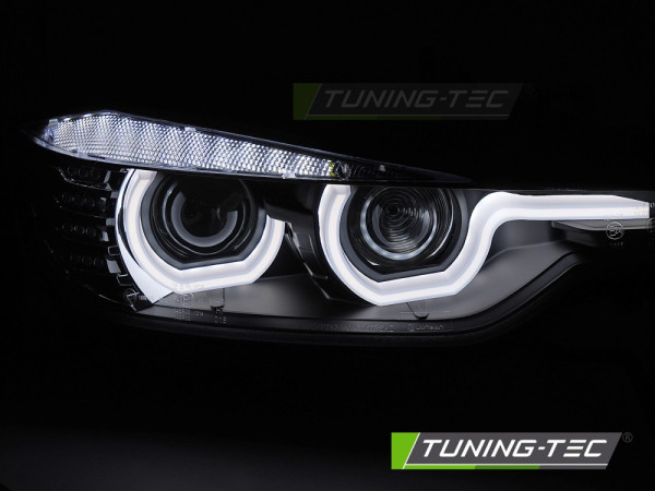 Přední světla s U-TYPE LED pro BMW F30/F31 2011-2015 černá