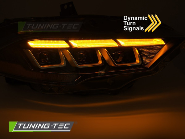 Přední světla Full LED, denní svícení, pro Ford Mustang 2018-2021, černá