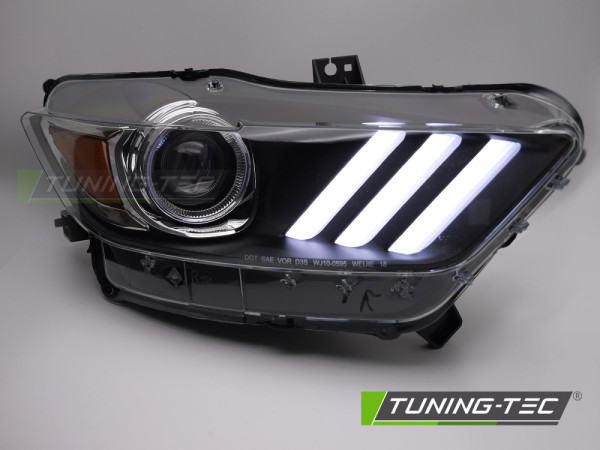 Přední světla s LED, pro Ford Mustang 2014-2017 xenon černá