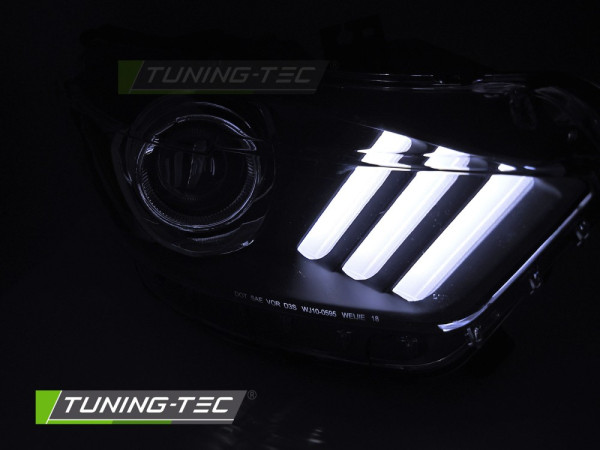 Přední světla s LED, pro Ford Mustang 2014-2017 xenon černá