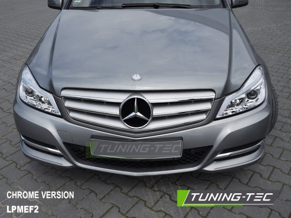 Přední světla s LED denními světly a dynamickým LED blinkrem pro Mercedes-Benz C W204 2011-2014 chromová