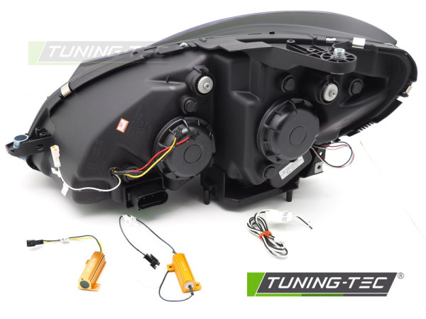 Přední světla s LED denními světly a dynamickým LED blinkrem pro Mercedes-Benz C W204 2011-2014 černá lesklá