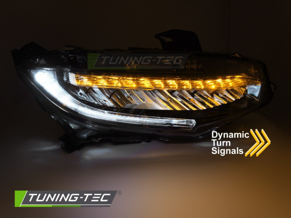 Přední světla LED pro HONDA CIVIC X 2016-2021 černá
