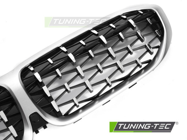 Maska - ledvinky BMW G20/G21 19- diamond style stříbrné-chrom lesklé