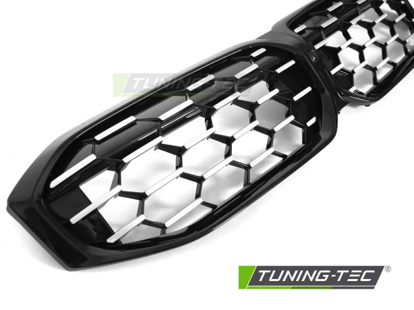 Maska - ledvinky BMW 3 (G20/G21) LCI 2022- Diamond Style - černá/stříbrná lesklá