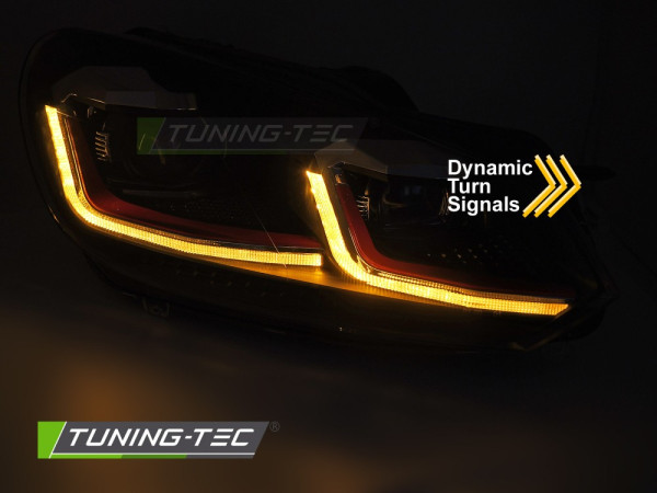 Přední světla s LED pro VW GOLF VI  2008-2012 red line