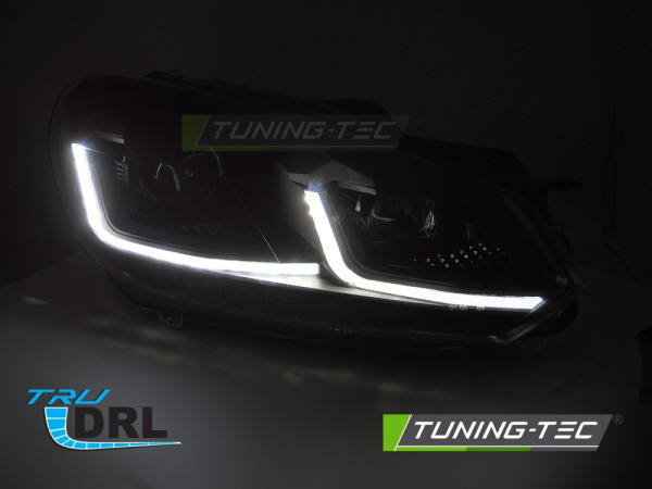 Přední světla s LED pro VW GOLF VI  2008-2012 black line