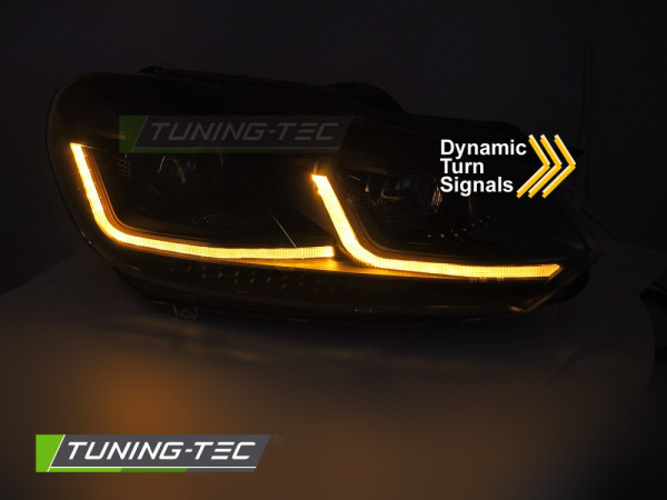 Přední světla s LED pro VW GOLF VI  2008-2012 black line