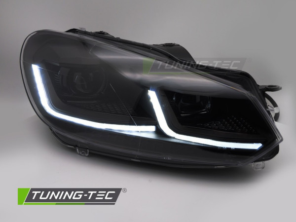 Přední světla s LED pro VW GOLF VI  2008-2012 black line
