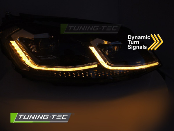 Přední světla full LED pro VW GOLF VII 2017-2019 chrom line