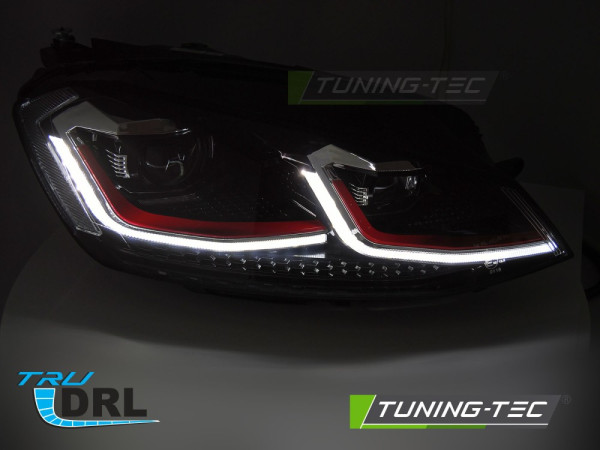 Přední světla full LED pro VW GOLF VII 2017-2019 red line