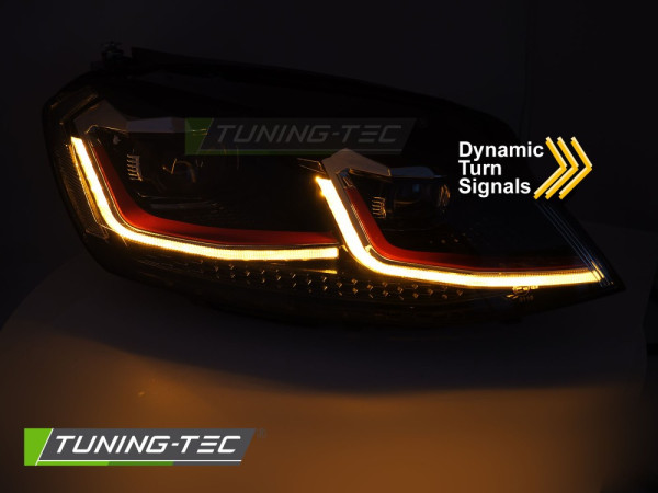 Přední světla full LED pro VW GOLF VII 2017-2019 red line