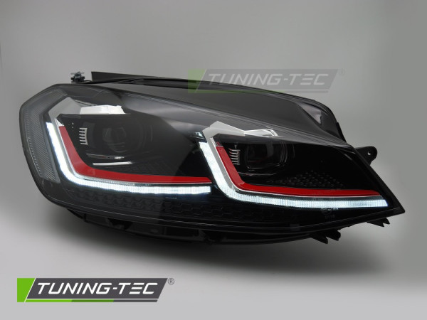 Přední světla full LED pro VW GOLF VII 2017-2019 red line