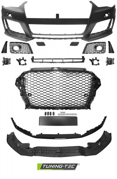 Přední nárazník AUDI A3 12-16 RS3 Style černá lesk PDC
