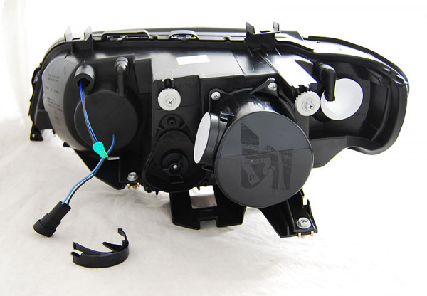 Přední světla angel eyes a LED BMW X5 E53 99-03 xenon chrom