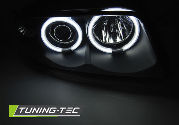 Přední světla angel eyes CCFL AUDI A4 B5 94-98 černá