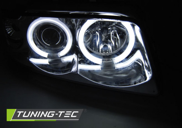 Přední světla angel eyes CCFL AUDI A4 B5 94-98 chromová
