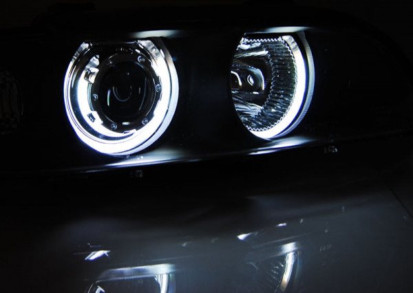 Přední světla angel eyes CCFL BMW E39 černá 95-03