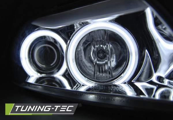 Přední světla angel eyes CCFL BMW E90/E91 05-08 chrom