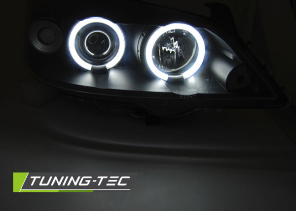 Přední světla angel eyes CCFL Opel Astra G 98-03 černá