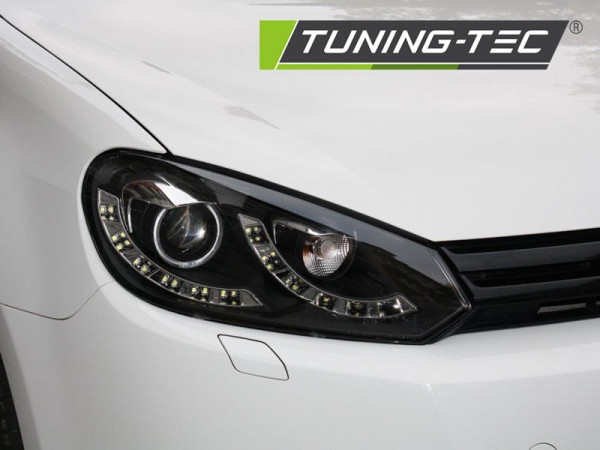 Přední světla angel eyes CCFL s LED DUAL DRL VW Golf VI/6 černá
