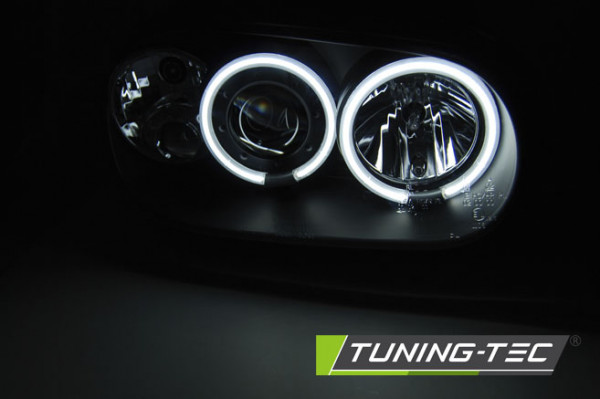 Přední světla angel eyes CCFL VW Golf IV 4 97-04 černá