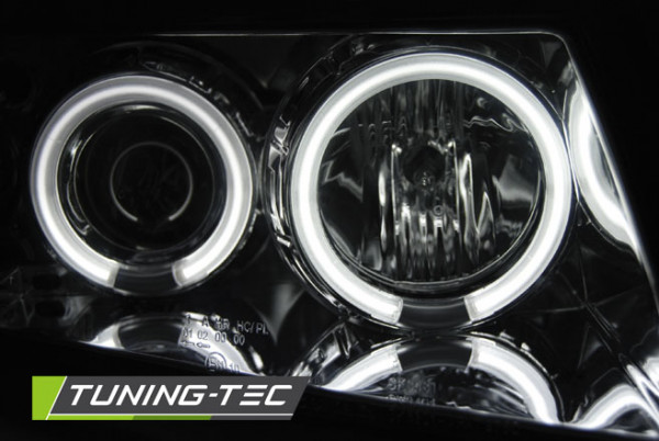Přední světla angel eyes CCFL VW Passat 3B 97-00 chrom