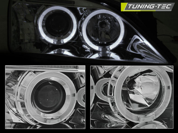 Přední světla angel eyes Ford Mondeo 00-07 chrom