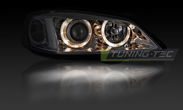 Přední světla angel eyes Opel Astra G chromové