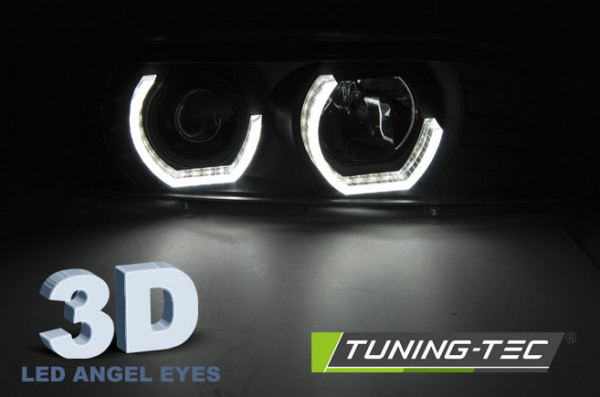 Přední světla angel eyes s LED BMW E39 95-03 černá